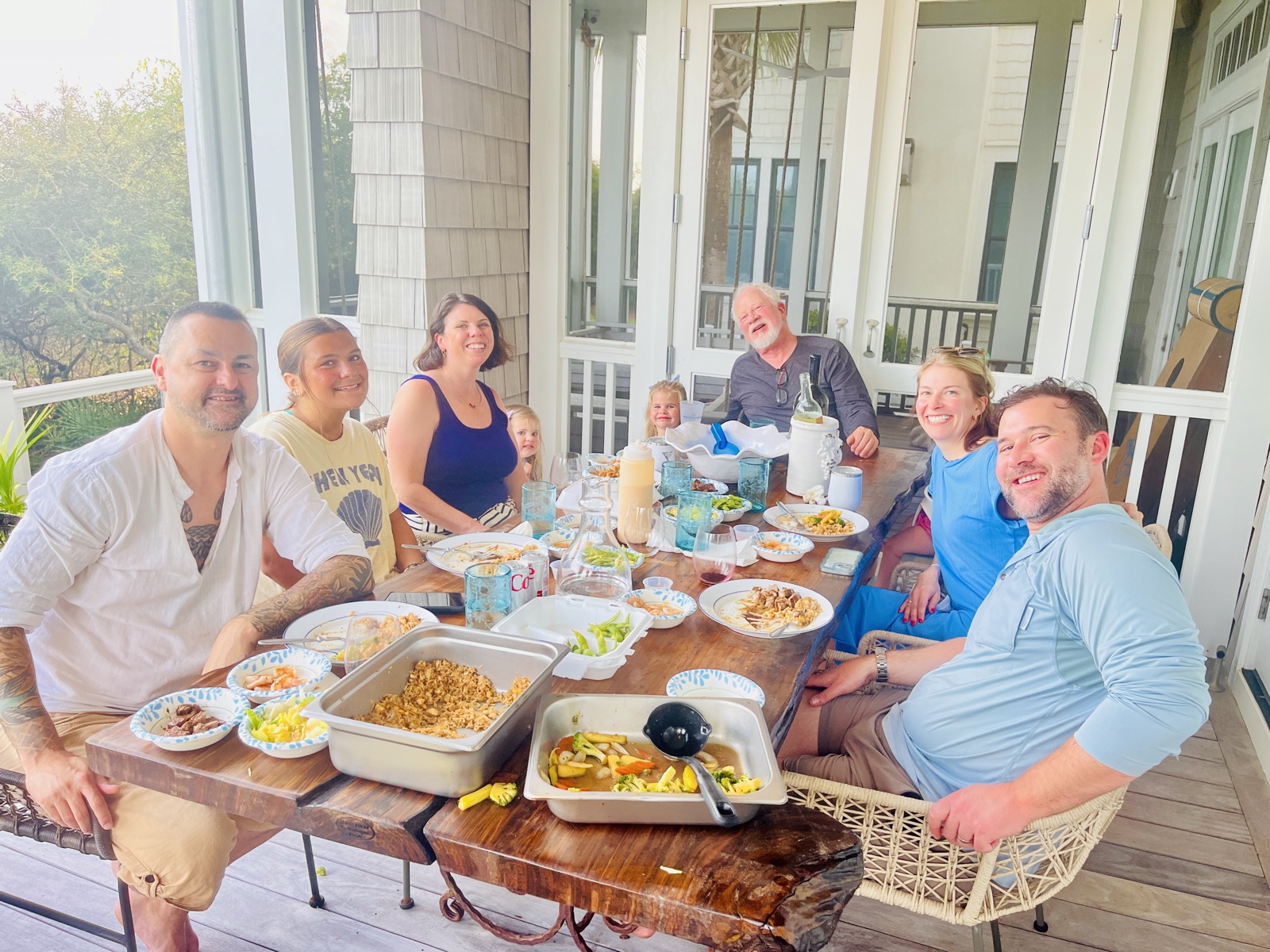 Family hibachi gathering